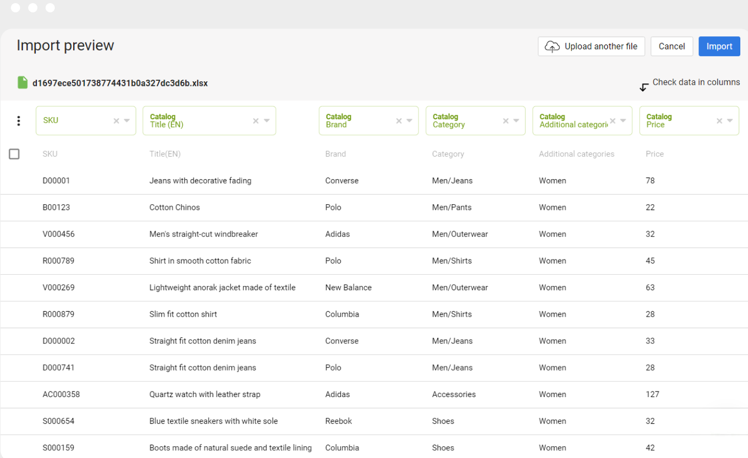 adding products to the site