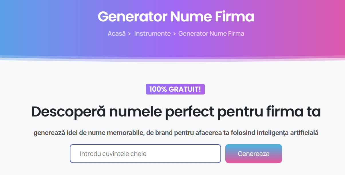 Generator de nume pentru magazine online