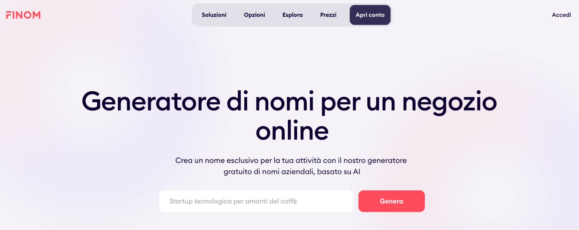 Generatore di nomi per negozi online